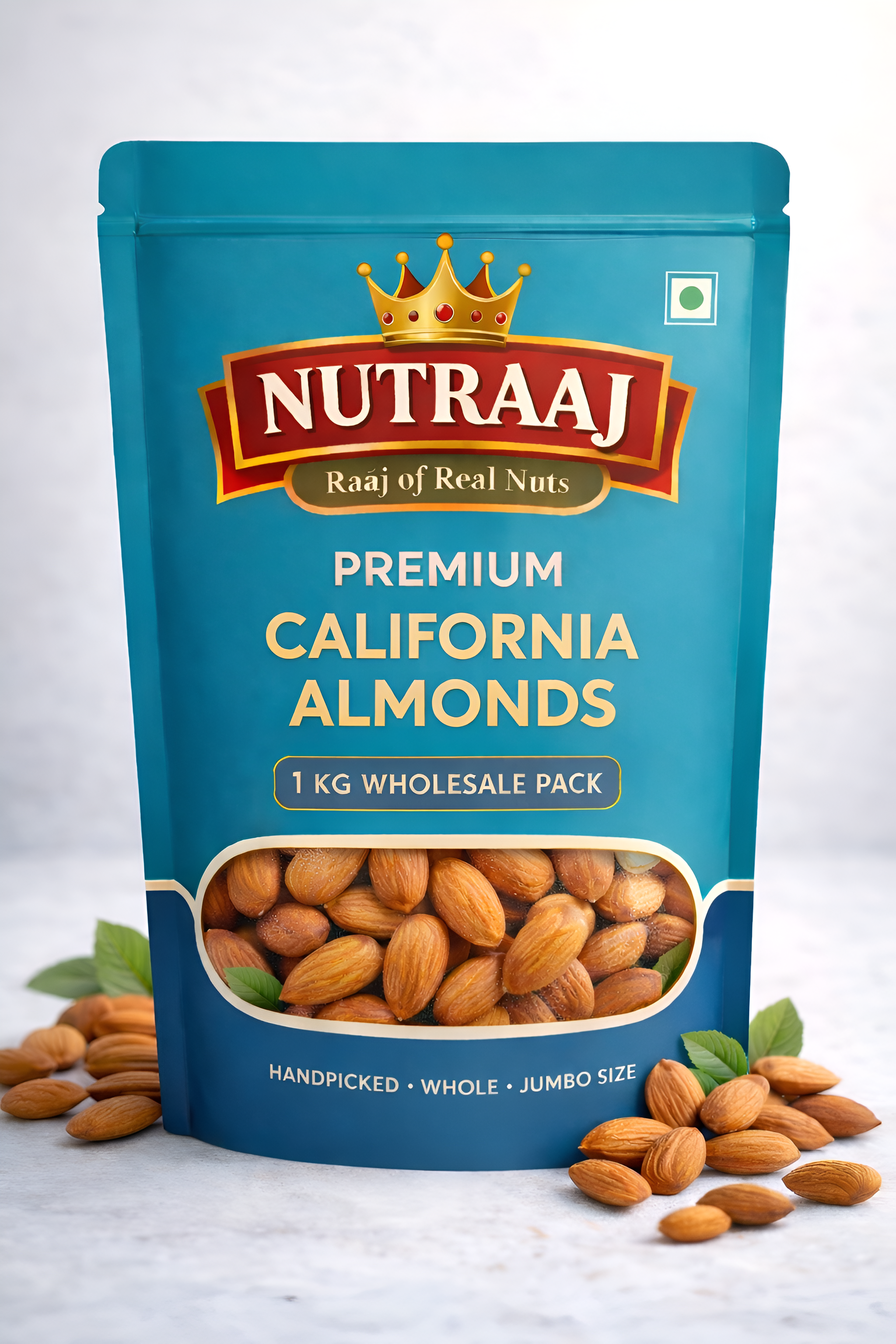 NUTRAAJ Premium Almonds – 1 KG | California Badam at Wholesale Price
